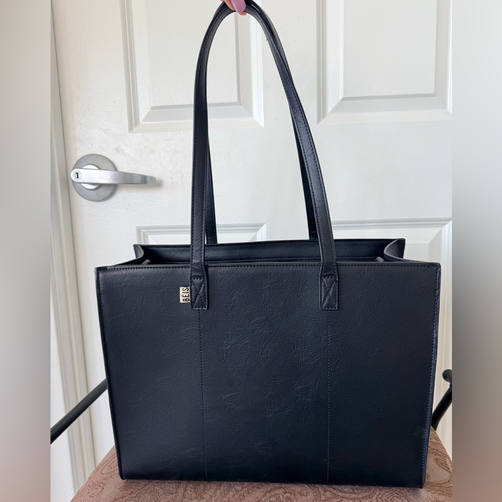 BEIS Black Work Tote Bag with Adjustable Shoulder Strap Like New
